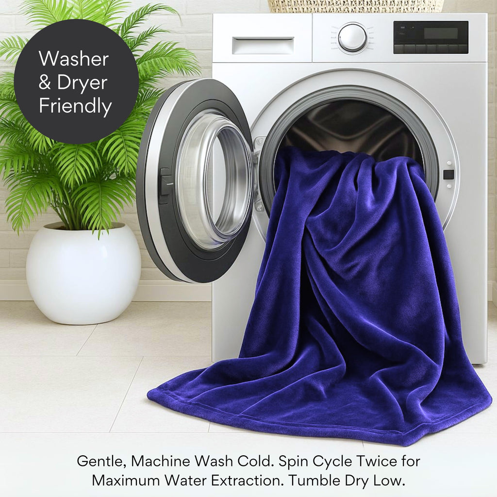 Waterproof Blanket King Size (Indigo, 82x82") Absorbent, Leakproof Fleece Protector for Bed, Couch - Water Proof and Stain Resistant, Plush Throw Blankets, Moisture Repellant Top Cover, Sherpa Throws