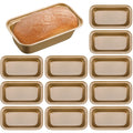 MAQUITA 12 Pcs Mini Loaf Pans for Baking Bread, 6.1 x 3.3 x 2.1 Inches Small Banana Bread Pan Nonstick, Rectangle Carbon Steel Baking Pan for Oven Available Homemade Bread Meatloaf Loaf Cake, Gold