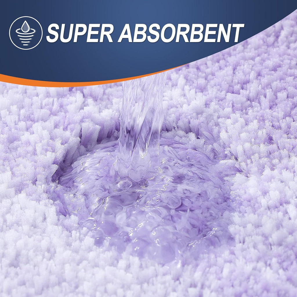 OLANLY Bathroom Runner Rug - Extra Soft Microfiber Mat 59x24 | Quick Dry, Washable, Light Purple