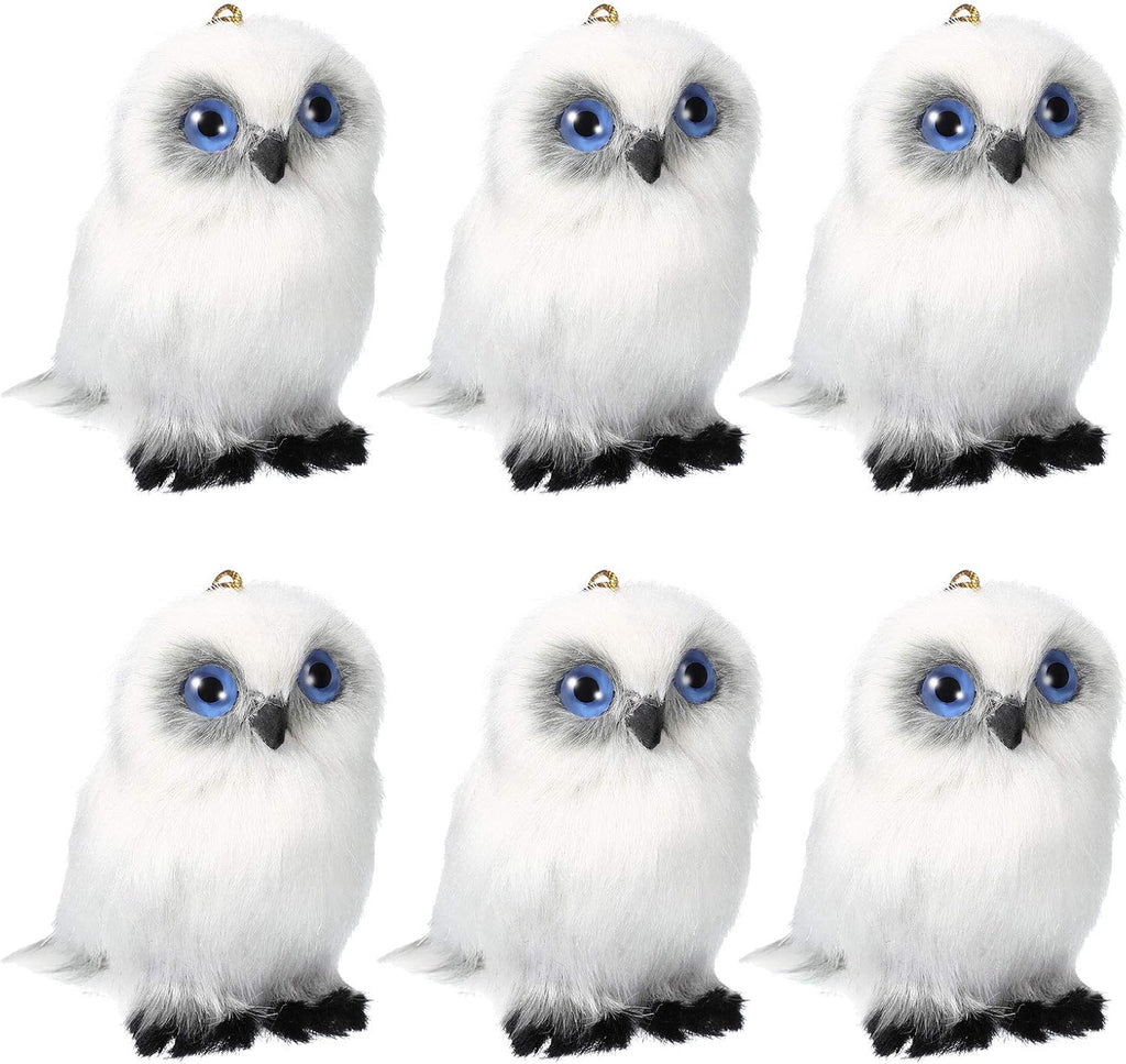 Skylety Mini Stuffed Owl Plush Toy - Soft 3.2 Inch White Hanging Ornament | Perfect for DIY Keychains & Gifts