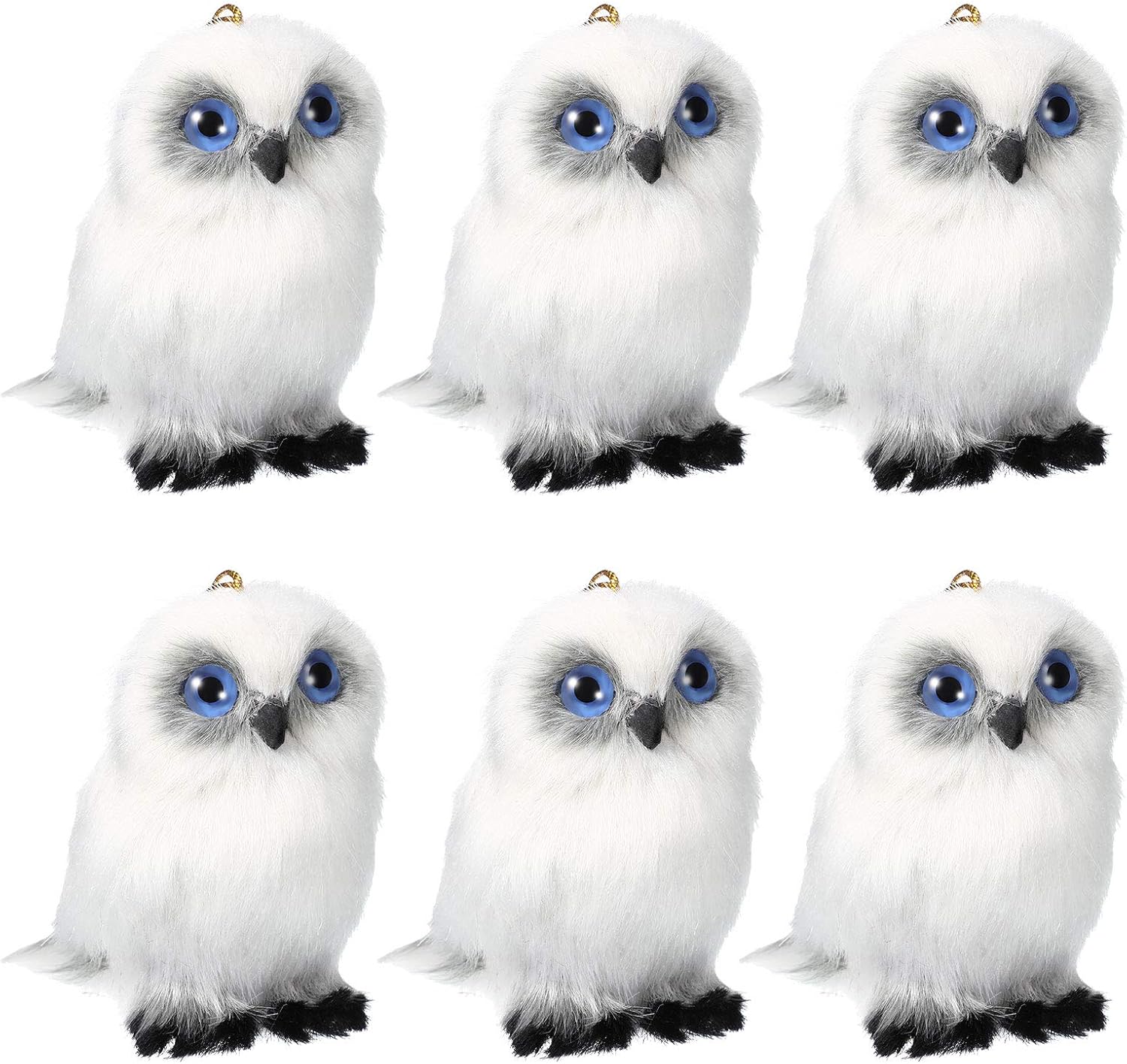 Skylety Mini Stuffed Owl Plush Toy - Soft 3.2 Inch White Hanging Ornament | Perfect for DIY Keychains & Gifts