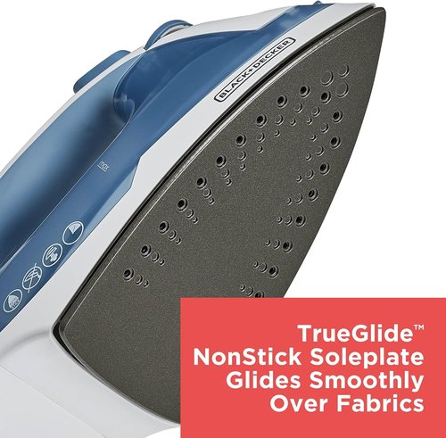 BLACK+DECKER Easy Steam Compact Iron - Lightweight, Nonstick Plate, 1200 Watts | Automatic Shutoff