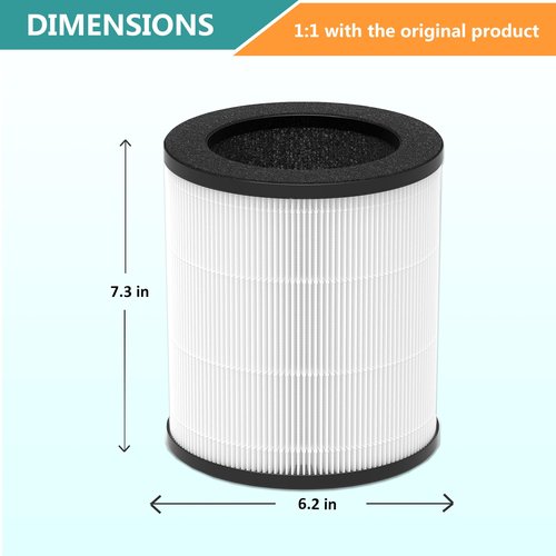 Lhari M03 Replacement Filter, Compatible with MOOKA M03 & B-D03 Air Purifier, 3-in-1 H13 True HEPA with activated Carbon Filter, 2-Pack