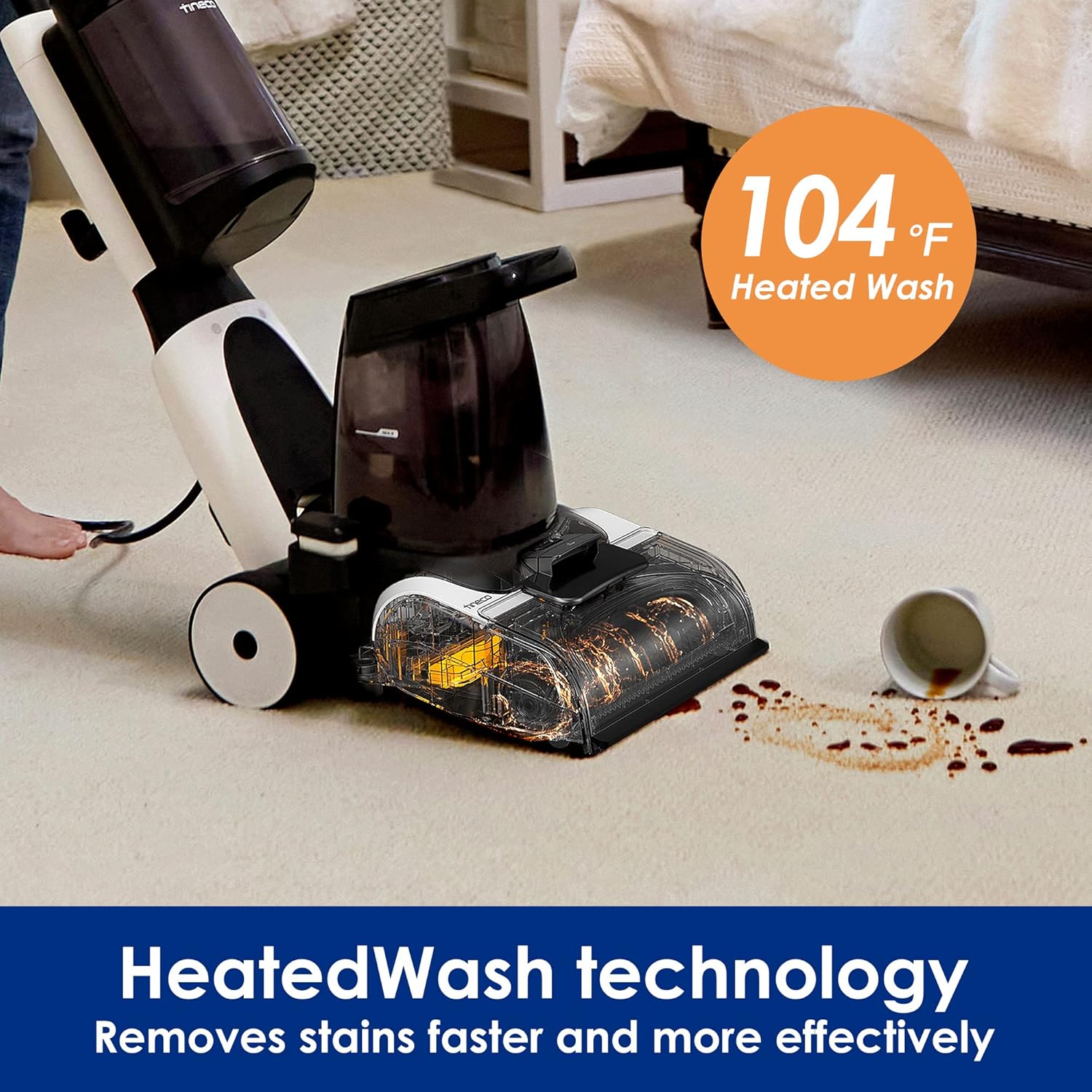 Tineco CARPET ONE Smart Carpet Cleaner - Lightweight Portable Shampooer with LED Display & Pet Spot Cleaner