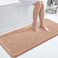 OLANLY Bathroom Runner Rugs - Extra Soft Chenille Bath Mats | Quick-Dry, Machine Washable, 47x20, Peach