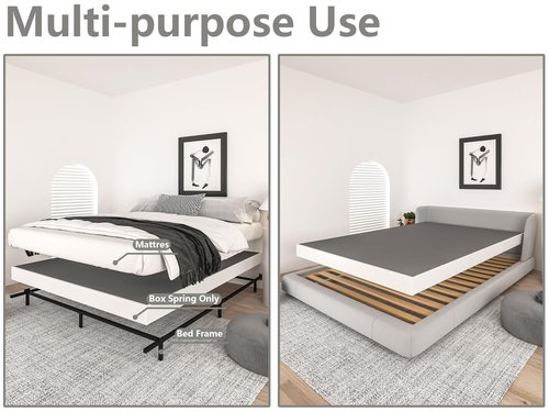 Qingzhou 5 Inch Box Spring for Queen Bed, Heavy Duty Metal Mattress Foundation, 3000 lbs Capacity, Low Profile Bed Base, Noise-Free, Easy Assembly, Fabric Cover