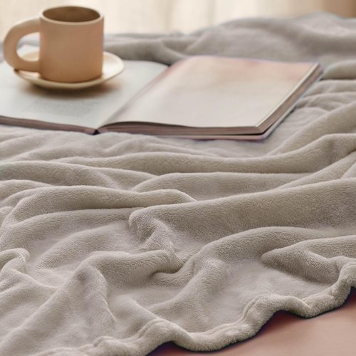 Bedsure GentleSoft Fleece Blanket - Cozy 300GSM Plush Twin Size in Oxford Tan | Perfect for Bed, Sofa, Travel, 60x80 Inches