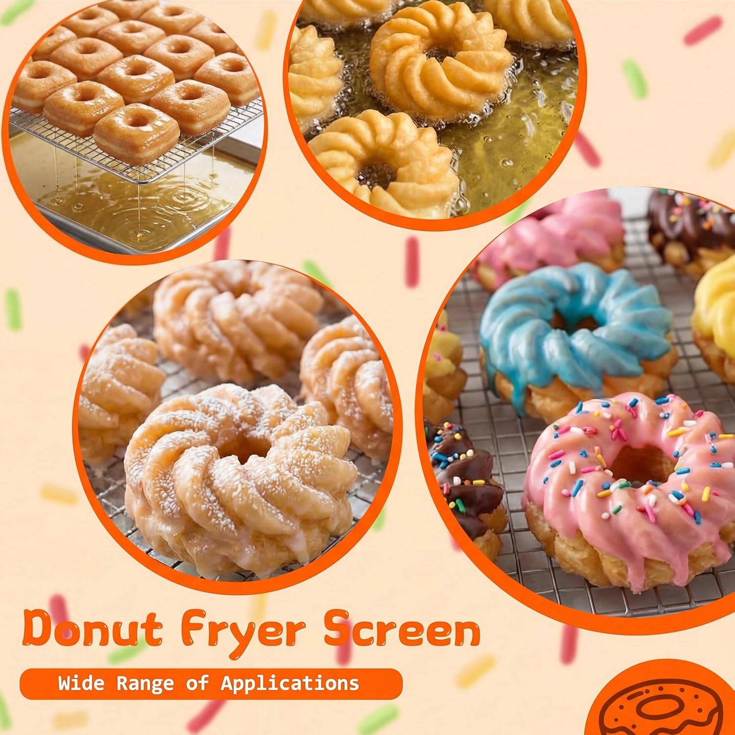 Yaocom 5 Pack Stainless Steel Bakery Screens - Heavy Duty 23"x23" Cooling Grids for Donuts & Pastries