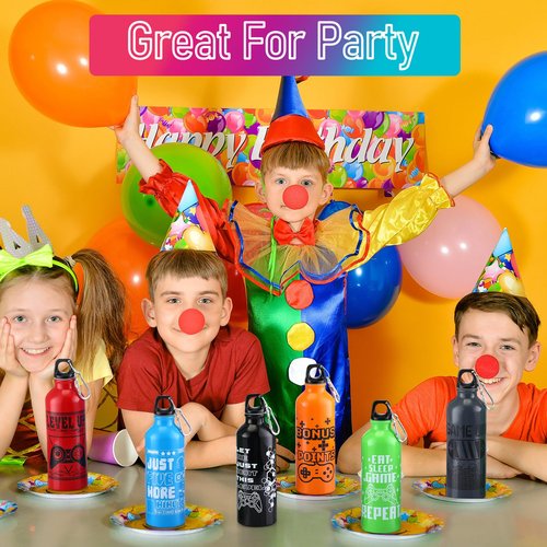 SiliFine 12 Pcs 17oz Gaming Water Bottle Sports Insulated Water Bottles with Hook Clip Funny Quotes Aluminum Gamer Iced Coffee Travel Mug for Birthday Video Game Party Favors (Multicolor)