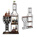 5-Tier Wine Rack Freestanding Floor, 11 Bottles Modern Wooden Wine Holder-Storage Cabinet for Home Bar, Kitchen, Dining Room Space Saving Bar Stand with Easy Assembly.(Brown)