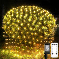 Suddus 360 LED Christmas Net Lights - Waterproof Connectable Green Wire | 12ft x 5ft Warm White Bush Lights