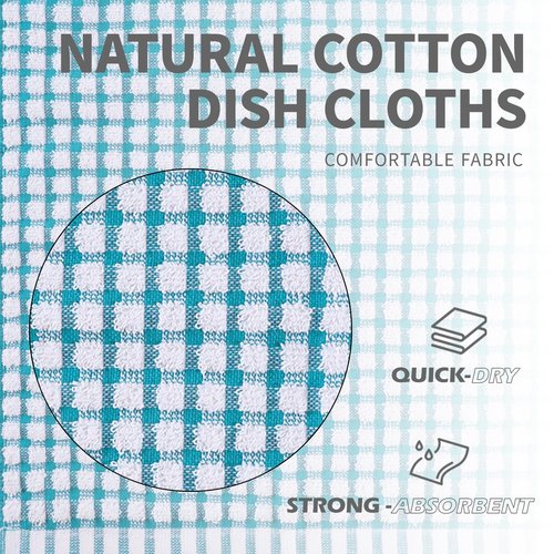 Oeleky Dish Cloths for Kitchen Washing Dishes, Super Absorbent Dish Rags, Cotton Kitchen Dish Towels Pack of 8, 12x12 Inches