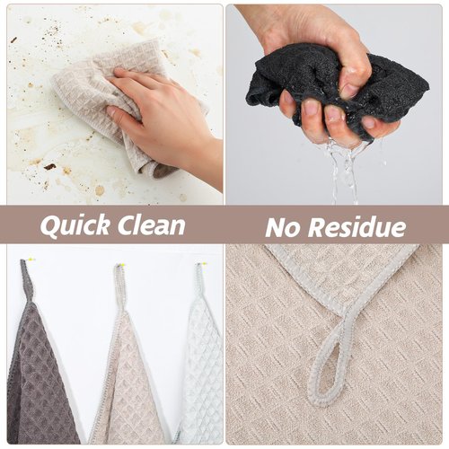 Lusofie 4 Pcs Barista Towels Barista Microfiber Cloths Professional Cleaning Towels Coffee Machine Accessories for Steam Wands, Countertops and Milk Frothers, Coffee Bar Essentials(12”x12”)