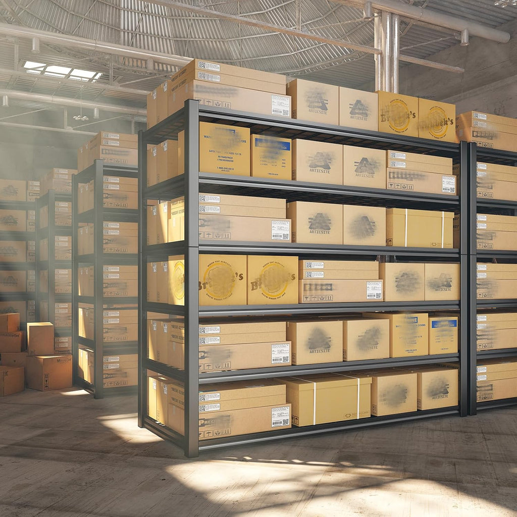 REIBII Heavy-Duty Garage Shelving - 6-Tier Adjustable Metal Storage Shelves, 3500LBS Capacity, 84"H x 48"W x 20"D