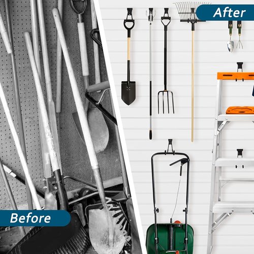 Klastit Slatwall Hooks - Durable Black 20-Pack for Organizing Garden Tools | Heavy-Duty Garage Accessories