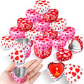 MorningRo 24 Pcs Valentine Heart Candle Tins with Lids Empty Heart Shaped Candle Jars 2 oz Containers Box for DIY Making Candles Valentine Gifts (Colorful)