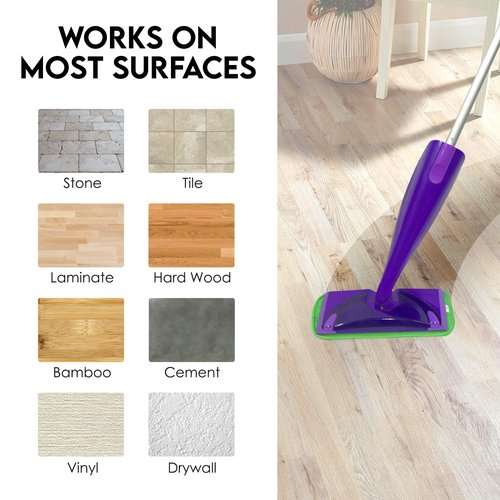 Turbo Mops Reusable Floor Mop Pads - Pack of 2, Machine Washable, 12-inch Microfiber Mop Refills - Compatible with Swiffer Wet Jet - Household Cleaning Tools
