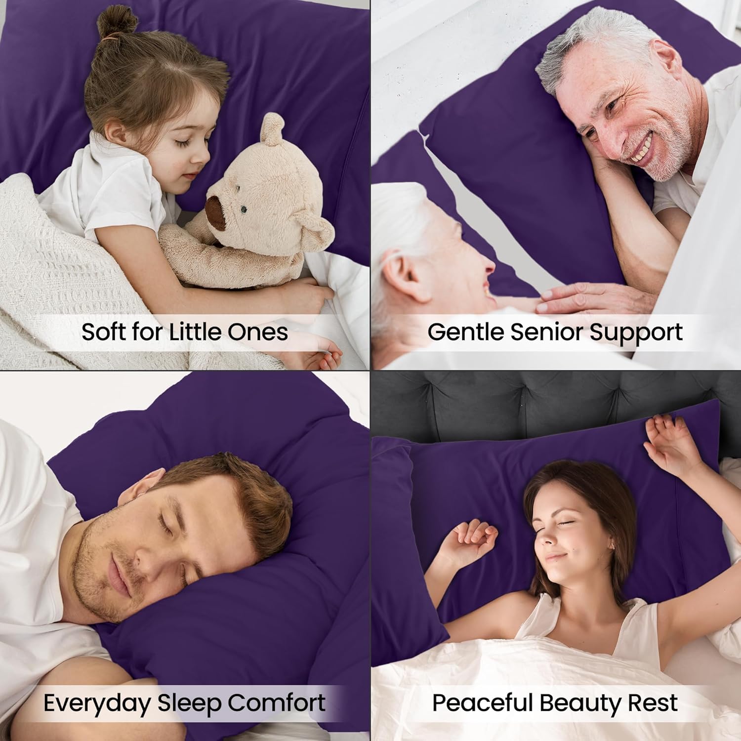 Utopia Bedding Queen Pillow Cases - Soft Brushed Microfiber - Fade Resistant | 20 x 30 Inches, Eggplant - 2 Pack