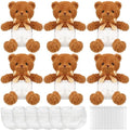 Seenelling 6 Sets Bear Blindfolded Diaper Changing Coed Baby Shower Games Kit Baby Dolls Bears Diapers for Bridal Shower Gender Reveal Games Prizes Gifts for Adults Boys Girls (Tan)