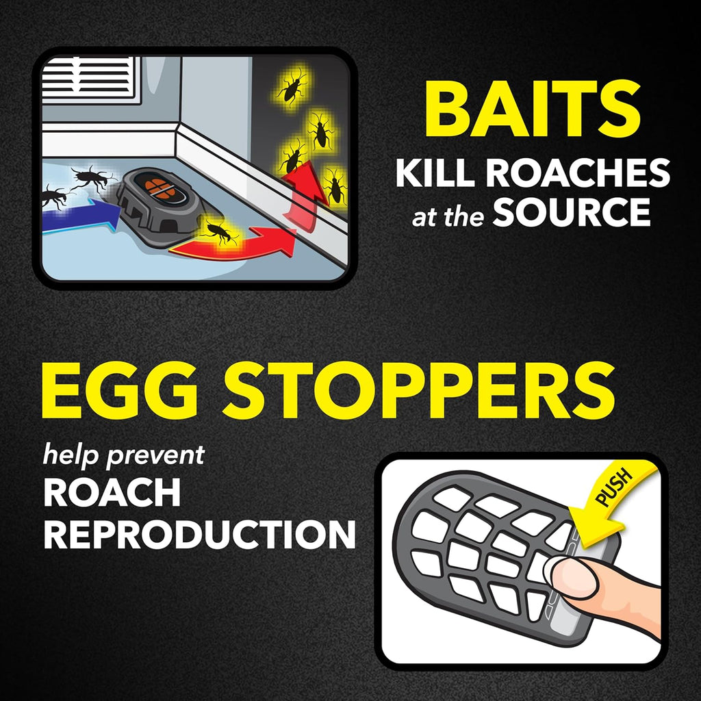 Raid Roach Killer Baits - Effective Pest Control with Egg Stoppers | 12 Count Pack