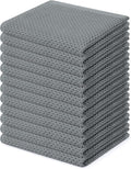 Homaxy Kitchen Dish Cloths - 100% Cotton Waffle Weave, Ultra Soft & Absorbent, 12-Pack | Grey 12 x 12 Inches