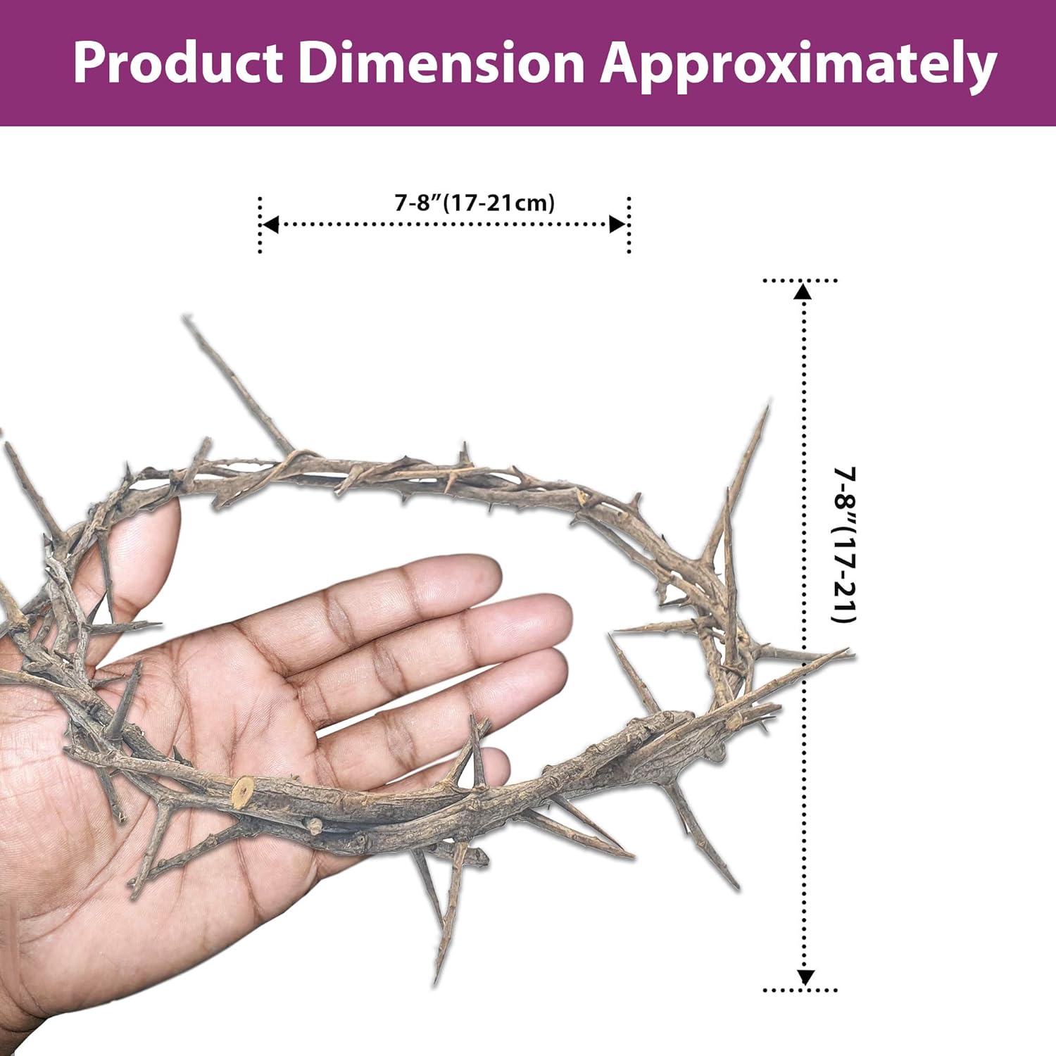 ZULUF Crown of Thorns Ornament - Authentic 7.5" Holy Land Gift from Bethlehem | Passion of Christ