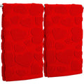 Whaline Valentine's Day Hand Towels Jacquard Cotton Bathroom Towel 3D Red Heart Decorative Absorbent Bath Towel for Kitchen Dish Drying Cleaning Cooking, 29.5 x 13.4 Inch, 2Pcs