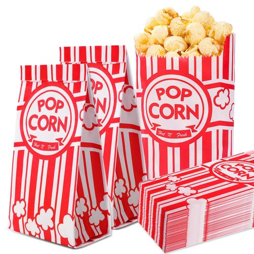 VOISEN Paper Popcorn Bags,500 Pack 1oz Popcorn Bags Individual Servings, Popcorn Bag Bulk for Popcorn Machine,Movie Nights Pop Corn Bags