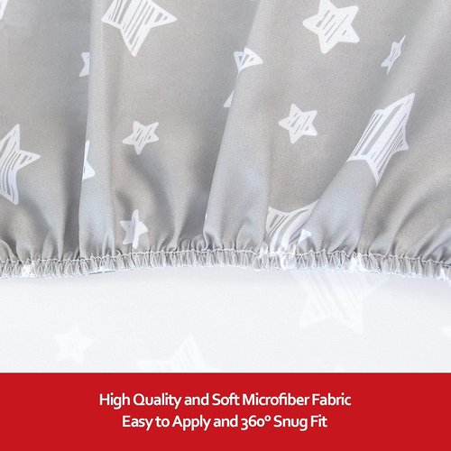 Crib Sheets for Boys & Girls - Soft Fitted Sheets for Standard Crib & Toddler Mattresses | Grey & White 2-Pack