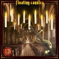 YMXHK Halloween Decorations - Floating Candles with Wand, 12 Pcs Flameless Candles with Warm Light Flickering, Witch Wizard Christmas Decor for Indoor Home Room Classroom Bedroom Birthday Party