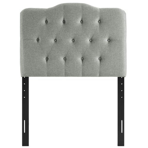 Modway MOD-5160 Annabel Tufted Button Linen Fabric Upholstered Twin Headboard in Gray