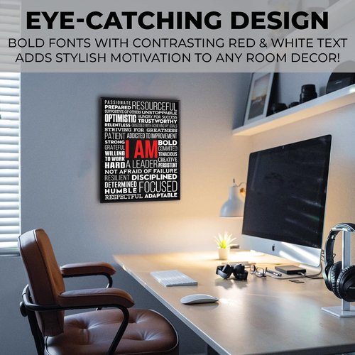 HoneyKICK Motivational Wall Art Poster - Inspirational Office Decor Print, 12" x 16", Unframed for Bedroom & Gym