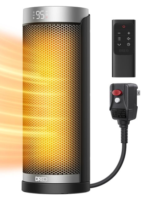 DREO Space Heater for Bathroom and Indoor, 70°Oscillating, 5 Modes, Remote for Home Bedroom, 12H Timer, with ALCI Safety Plug