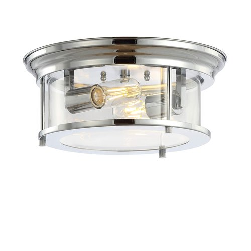 JONATHAN Y JYL7446C Lauren 13.25" Metal/Glass LED Flush Mount, Transitional,Glam,Classic,Industrial, Dimmable, 2700K Cozy Warm Light Kitchen,Hallway,Bathroom,Stairwell, Chrome