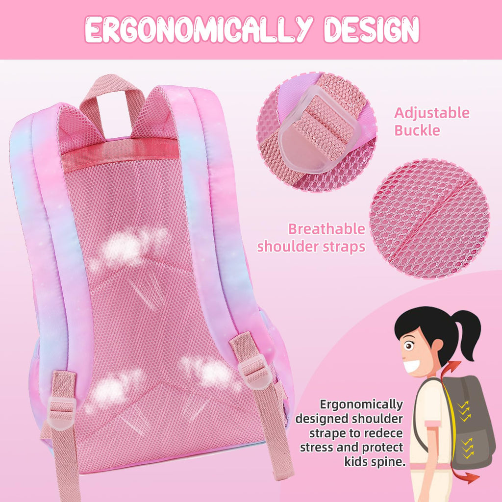 Unineovo Backpack for Girls, Kids Unicorn Backpacks, Preschool Kindergarten School Bookbag, Toddler Little Girls Backpack, Cute Bag for Elementary Back to School with Love Decoration