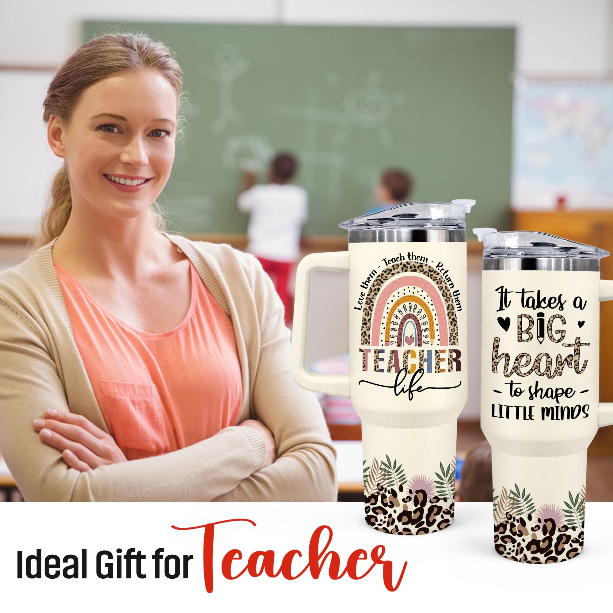 GOOLERY Teacher Appreciation Gifts for Women, Teacher gifts for Women - Gifts for Teachers Appreciation Week, End of Year, Birthday, Christmas, Back To School - Teachers Cup, teacher Tumbler 40Oz