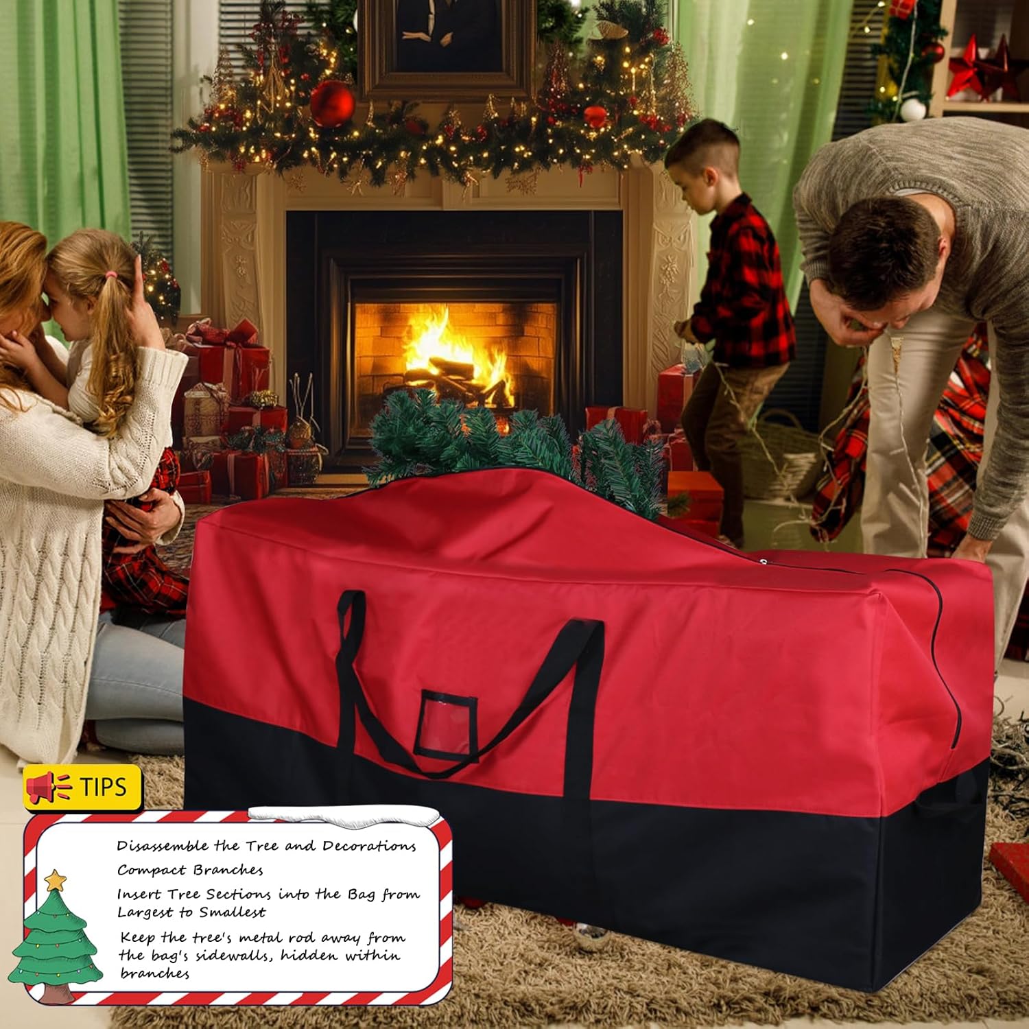 Christmas Tree Storage Bag - Heavy-Duty Waterproof Design for 9 Ft Trees | Reinforced Handles & Dual Zippers