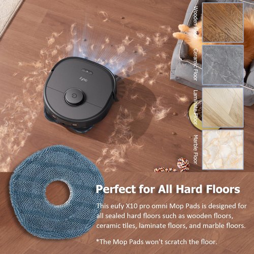 12 Pack Replacement Parts Dust Bags Mop Pads for eufy X10 Pro Omni Accessories Robot Vacuum Self-Empty Station,6 Dust Bags, 6 Mop Pads