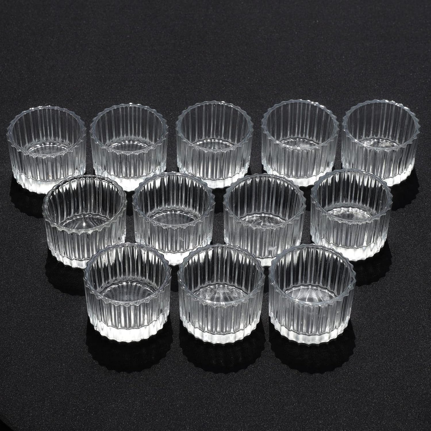 VOHO Clear Tealight Candle Holders - Set of 12 Glass Holders for Weddings & Home Decor | 2'' x 1.4''