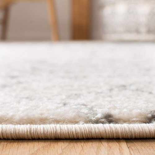 SAFAVIEH Tulum Collection Area Rug - 5'3" x 7'6", Ivory & Grey, Moroccan Boho Distressed Design, Non-Shedding & Easy to Clean, Ideal for Living Room, Bedroom, Dining Space (TUL270A)