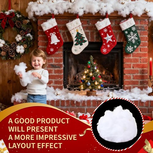 Fluffy Fake Snow by [Brand Name] - Soft, White Artificial Snow for Christmas Decor | 7 Ounce