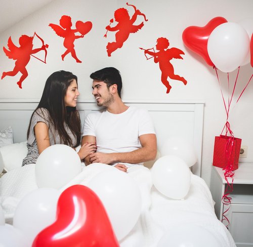 Gift Boutique 24 Pack Valentine Red Glitter Cupid Cutouts 11 Inch Large Cardboard Cut Outs Wedding Classroom Window DIY Craft Party Supply Decorations