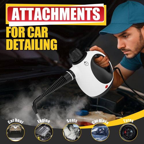 FANLILING Pressurized Multi-Surface Handheld Steam Cleaner for Home with 12 pcs Accessories, Chemical-Free Multi-Purpose Steamer for Cleaning Car, Furniture, Floor, Tile Grout and Home Use