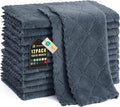 Homaxy Kitchen Dish Cloths - Super Soft & Absorbent Coral Velvet | 12 Pack, 10 x 10 Inches, Dark Grey