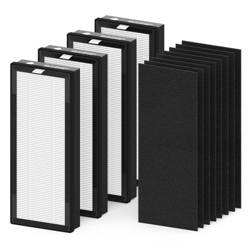 4 Pack 8000 Elite Pro Replacement filter Compatible with VEVA Pro Elite 8000 Series Air Purifier, 4 Filters & 8 Carbon Pre Filters