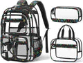 Fimibuke Clear Backpack - Heavy Duty PVC Transparent Design with Lunch Box & Pencil Case | School Approved for Boys