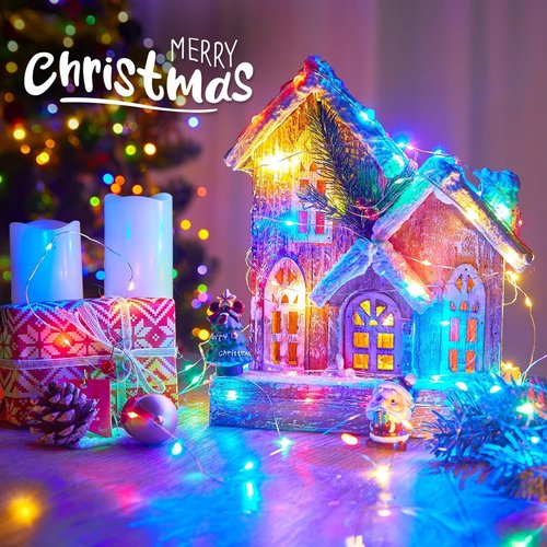 Minetom Fairy String Lights - 33 Ft 100 LED Waterproof Starry Lights on Silver Wire | Perfect for Christmas & Weddings