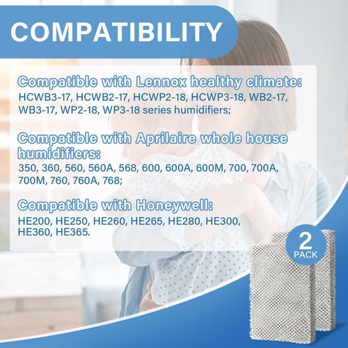 Dimakung 35 Water Panel Humidifier Filter Pad Compatible with Lennox Healthy Climate 35 X2661 for HCWB3-17, HCWB2-17, HCWP2-18, HCWP3-18, WB2-17, WB3-17, WP2-18, WP3-18 Series Humidifiers - 2 Pack