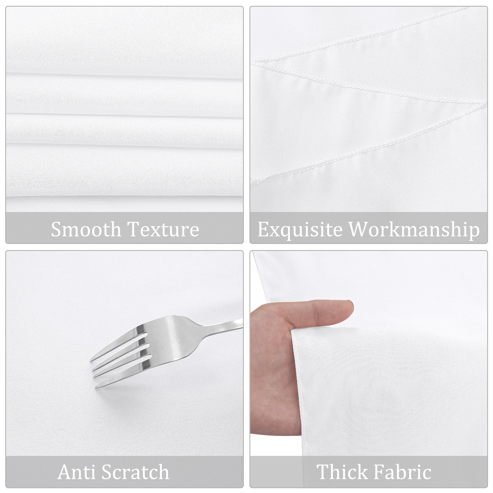 Fivenl 12 Pack White Tablecloth 60 x 102 Inch, Bulk 6 Foot Rectangle Table Clothes, Washable Polyester Fabric Table Covers for Wedding, Party, Reception, Banquet