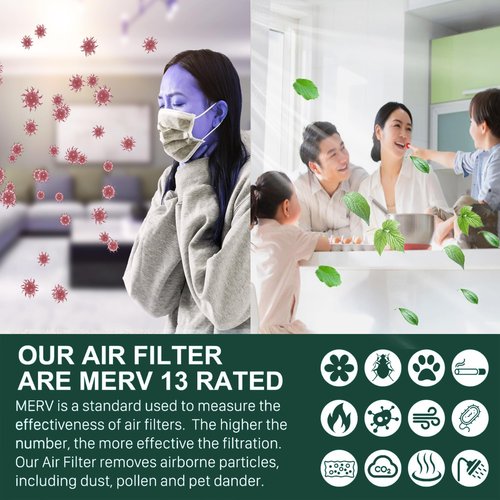2Pack 213 Replacement Filter Compatible with Whole House Air Purifier 1210, 1620, 2120, 2200, 2210, 2216, 3210, 4200 or 2200 with Upgrade Kit 1213, MERV-13 Filter, 20x25x4 Air Filter